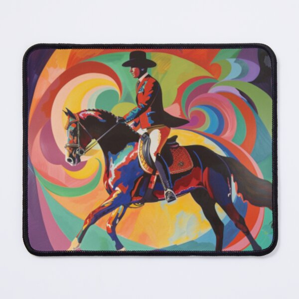 Item preview, Horse and rider dressage event psychedelic Active Outdoors Inspired Art designed and sold by CDC40.