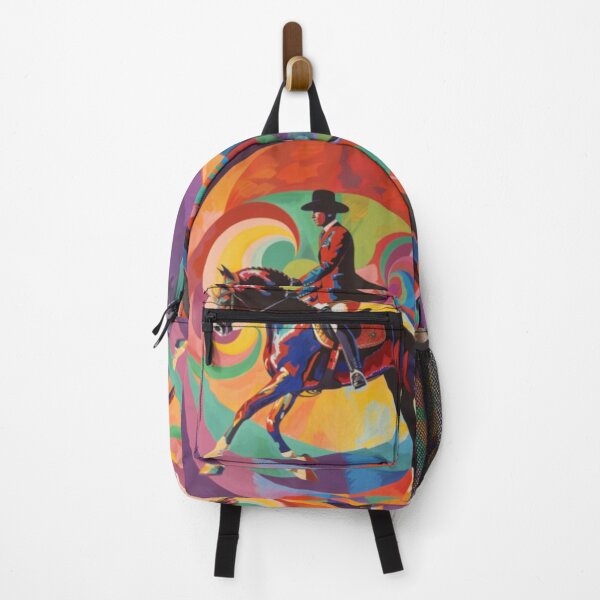 Item preview, Horse and rider dressage event psychedelic Active Outdoors Inspired Art designed and sold by CDC40.