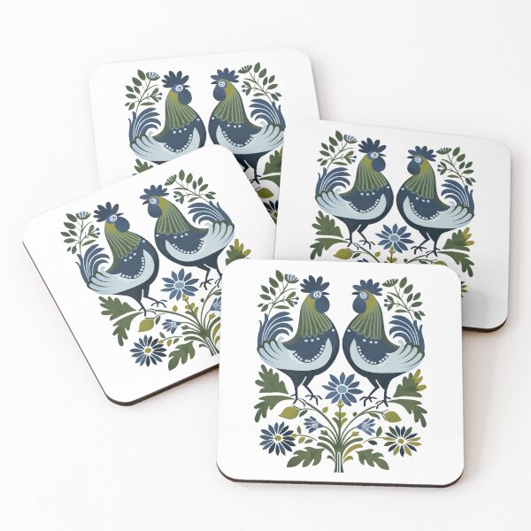 Item preview, Polish Flowers Roosters| wycinanki | Folklore | Folk Art Blue designed and sold by xiao xuans.