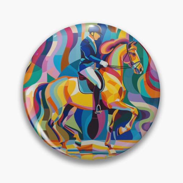 Artikelvorschau, Dressurveranstaltung für Pferd und Reiter, psychedelische, im Freien inspirierte Kunst entworfen und verkauft von CDC40.