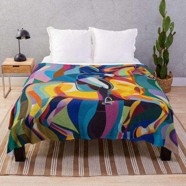Item preview, Horse and rider dressage event psychedelic Active Outdoors Inspired Art designed and sold by CDC40.