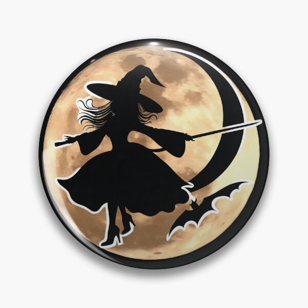 Item preview, Witch on a broom. Moon. designed and sold by MagelliShop.