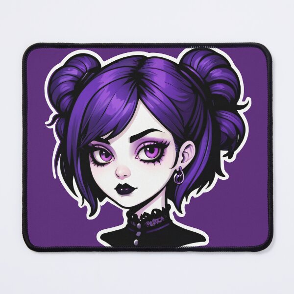 Item preview, Pale Face Purple Eyes Vintage Goth Girl designed and sold by MadnessEnvelope.