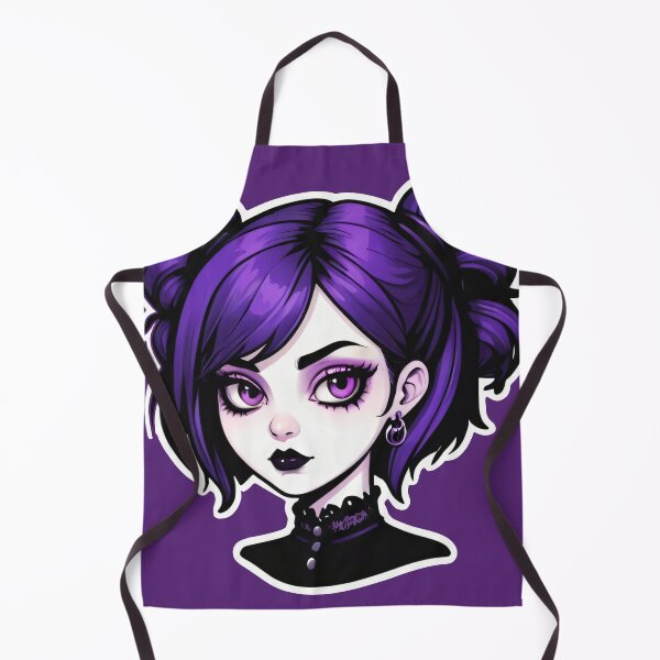 Item preview, Pale Face Purple Eyes Vintage Goth Girl designed and sold by MadnessEnvelope.