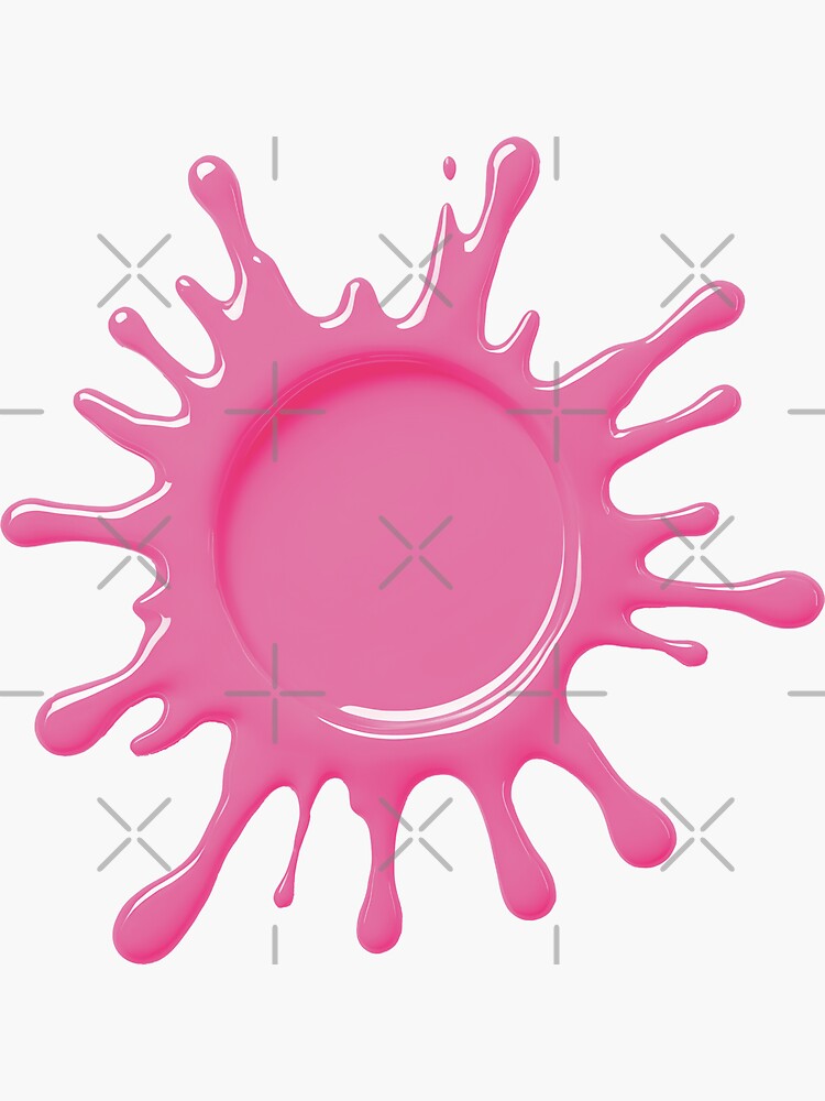Thumbnail 3 of 3, Sticker, Bubblegum Pink Paint Splash designed and sold by FotiraStudio.