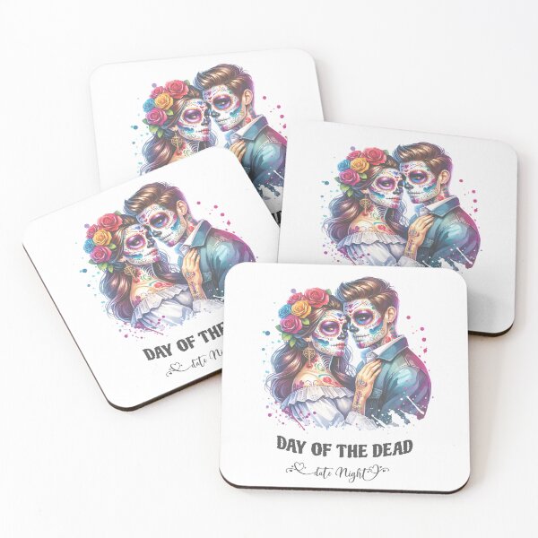 Item preview, "Colorful Día de los Muertos Couple: Vibrant Sugar Skull Art" designed and sold by WhiteDoveArt.