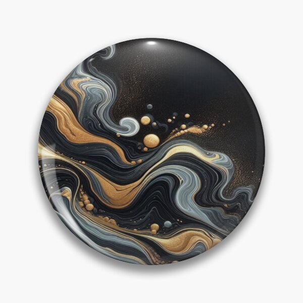 Item preview, Midnight Wave - Black & Gold - Abstract Fluid Art in the style of Pollock designed and sold by FotoworldEdel.