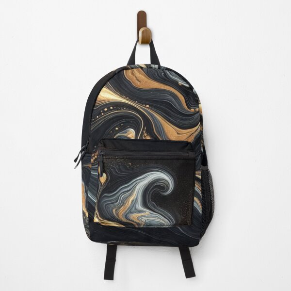 Item preview, Midnight Wave - Black & Gold - Abstract Fluid Art in the style of Pollock designed and sold by FotoworldEdel.