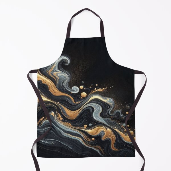 Item preview, Midnight Wave - Black & Gold - Abstract Fluid Art in the style of Pollock designed and sold by FotoworldEdel.