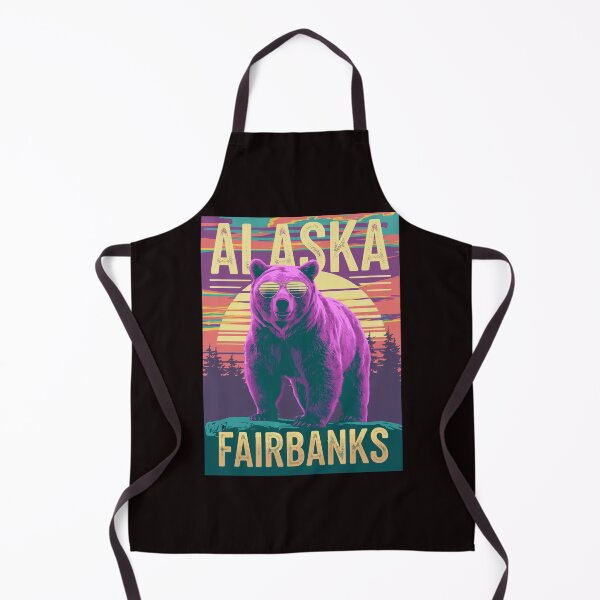 Item preview, Retro Fairbanks Alaska Poster – Pink Bear Sunset designed and sold by paulo silveira.