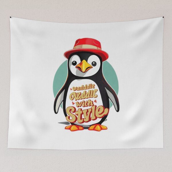 Item preview, Pesto the Big Penguin Wearing a Hat designed and sold by dreambigdrive38.