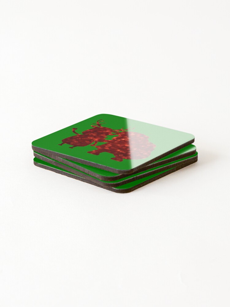 Thumbnail 4 of 5, Coasters (Set of 4), Santa and Rudolph designed and sold by F5tees.