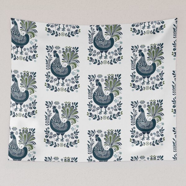 Item preview, Polish Flowers Rooster| wycinanki | Folklore | Folk Art Blue designed and sold by xiao xuans.