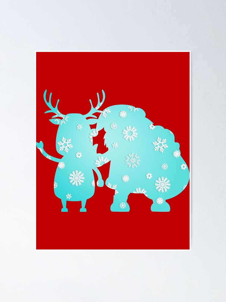 Thumbnail 1 of 3, Poster, Santa and Rudolph designed and sold by F5tees.