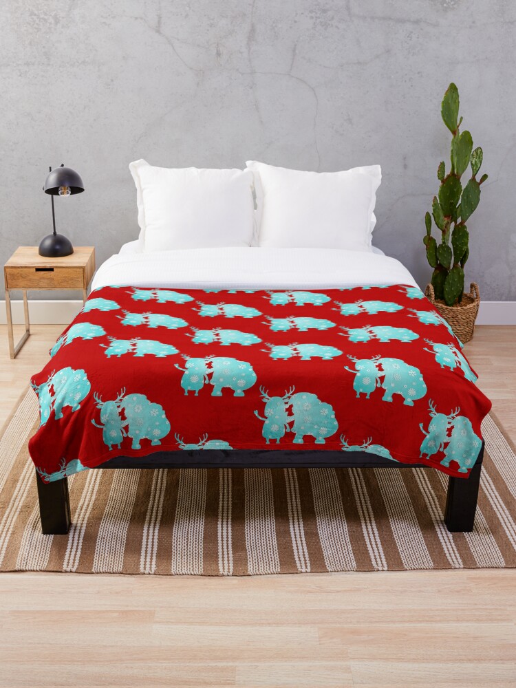 Thumbnail 1 of 6, Throw Blanket, Santa and Rudolph designed and sold by F5tees.