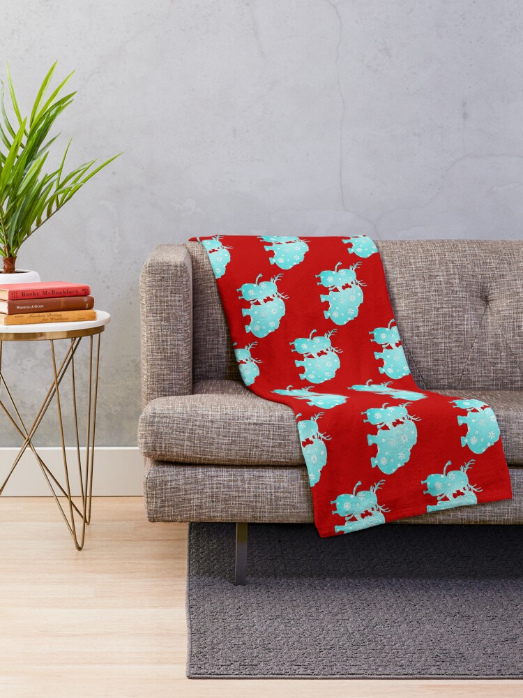 Thumbnail 2 of 6, Throw Blanket, Santa and Rudolph designed and sold by F5tees.