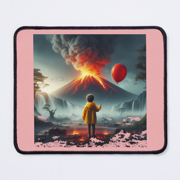 Item preview, a boy wearing a yellow rain coat holding a red ballon, designed and sold by PaintMeWorld.