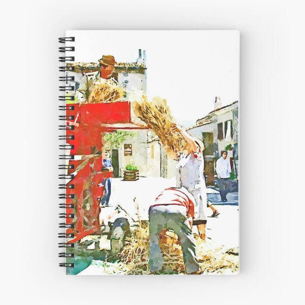 Item preview, Peasants around the threshing machine in the square designed and sold by Giuseppe Cocco.