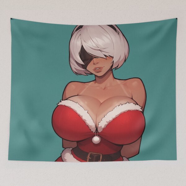 Item preview, Anime Gamer Girl in Christmas Santa Outfit designed and sold by WaifuBrowser.
