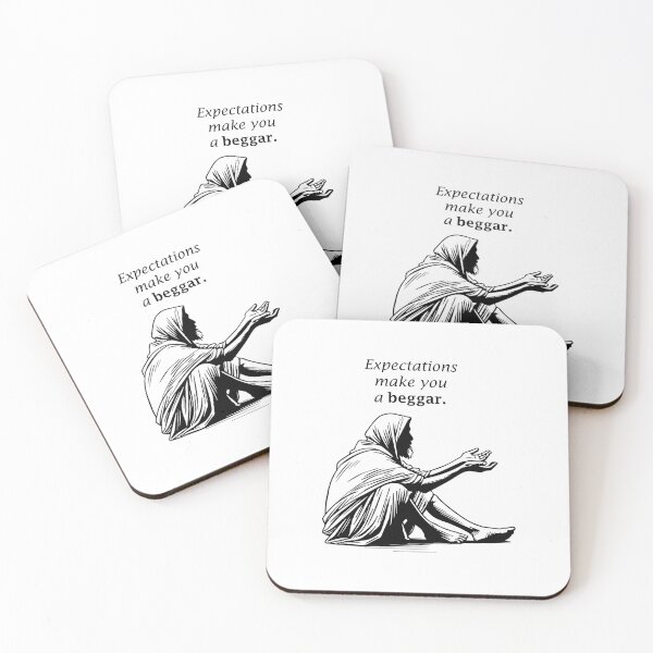 Item preview, Expectations Make You a Beggar - Minimalist Black-and-White motivation quation by kartick dutta  designed and sold by KARTICK DUTTA.