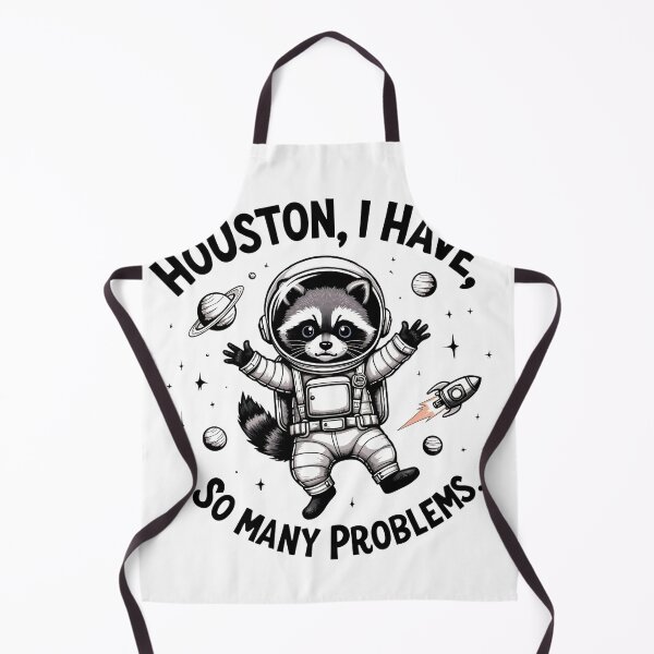 Item preview, "Houston, I Have So Many Problems" Ironic Raccoon Space Adventure T-Shirt designed and sold by AI-volution.