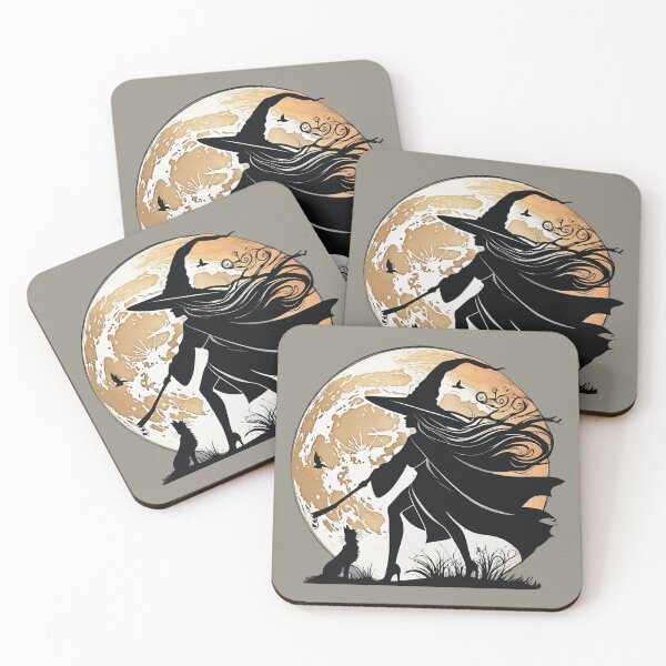 Item preview, Witch and black cat. Full moon. designed and sold by MagelliShop.