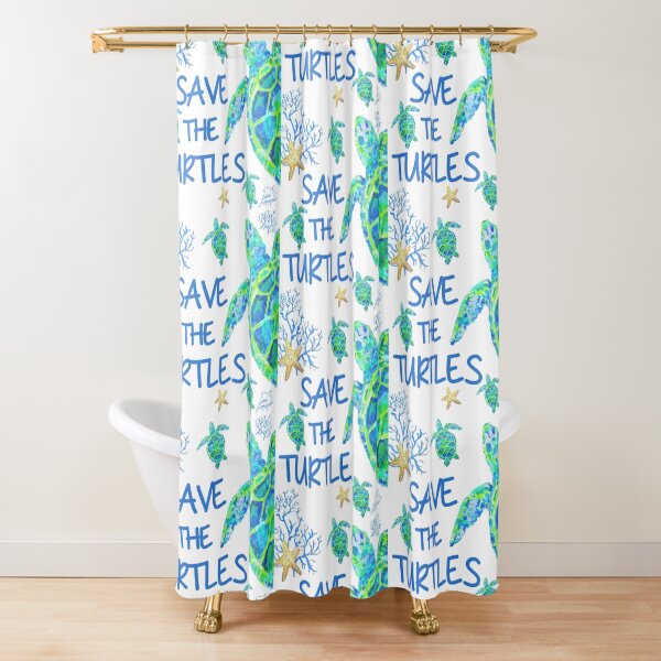 Save the Turtles II JanMarvinArt.com Shower Curtain