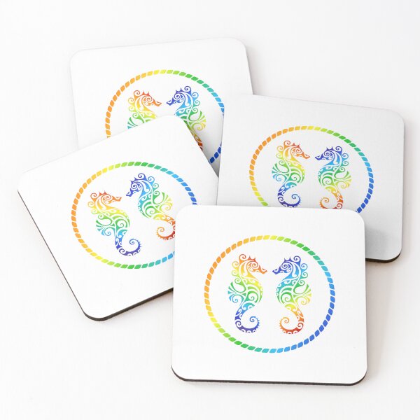 Item preview, MULTICOLORED SEAHORSES - WHITE designed and sold by Marlon Oseguera.