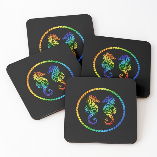 Item preview, MULTICOLORED SEAHORSES - BLACK designed and sold by Marlon Oseguera.