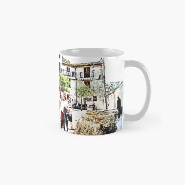 Item preview, Peasants around the threshing machine in the square designed and sold by Giuseppe Cocco.