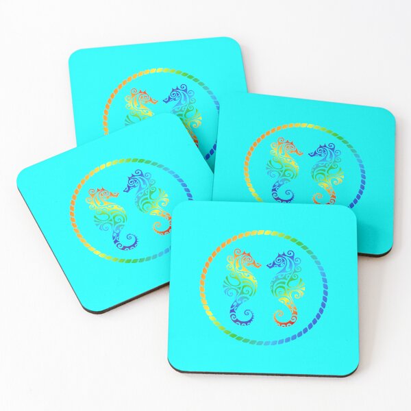 Item preview, MULTICOLORED SEAHORSES - #00FFFF designed and sold by Marlon Oseguera.