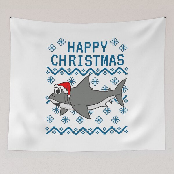 Aperçu de l'œuvre Requin moche Noël Drôle créée et vendue par doodlerob.