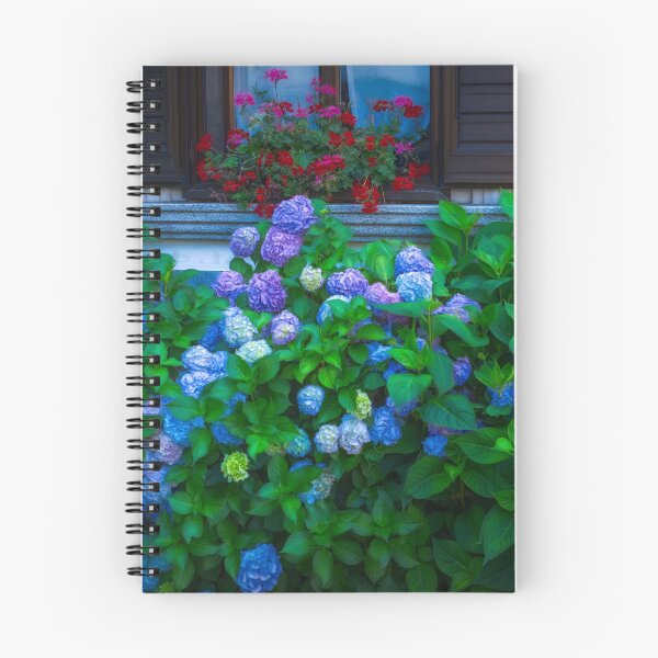 Item preview, Blue Hydrangeas - Red Geraniums designed and sold by Viv Thompson Photography .