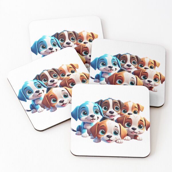 Item preview,  Five Cute Puppies - @fluidwatercolor designed and sold by fluidwatercolor.