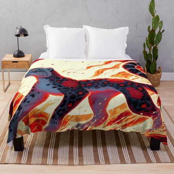 Item preview, Lava Fire Snow Leopard Against a Sun, Ai Generated Art designed and sold by ACC .