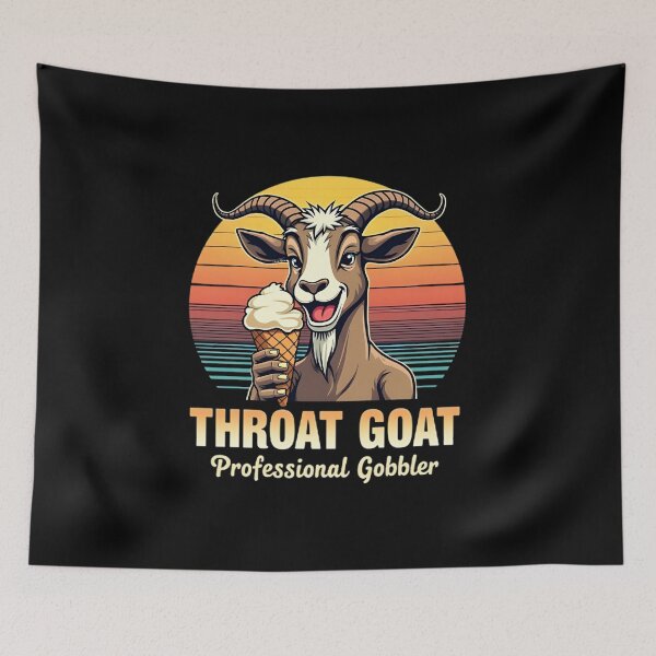 Item preview, "Throat Goat Champion" Funny and Sarcastic Gobbler T-Shirt designed and sold by AI-volution.