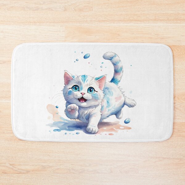 Item preview, Kitten Playing Happy  - @fluidwatercolor designed and sold by fluidwatercolor.
