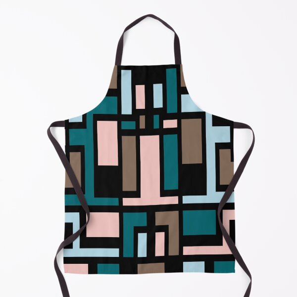 Item preview, Geometric Art Deco Style Pink Blue Brown Black Outline designed and sold by taiche.