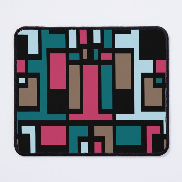 Item preview, Geometric Art Deco Style Brown Blue Pink Black Outline  designed and sold by taiche.