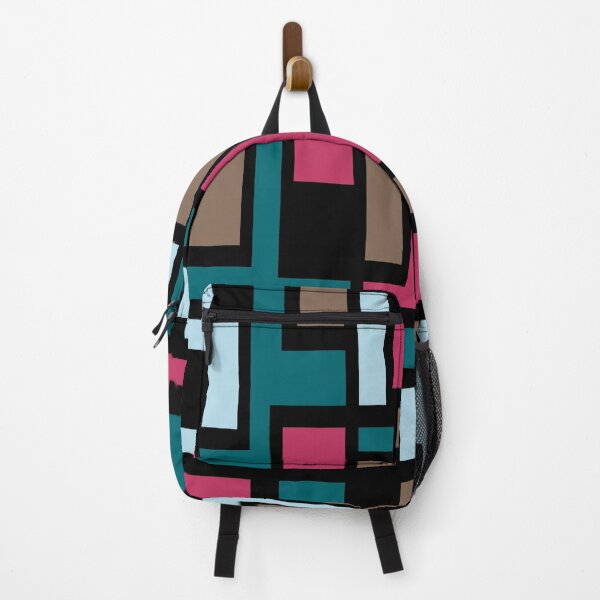 Item preview, Geometric Art Deco Style Brown Blue Pink Black Outline  designed and sold by taiche.