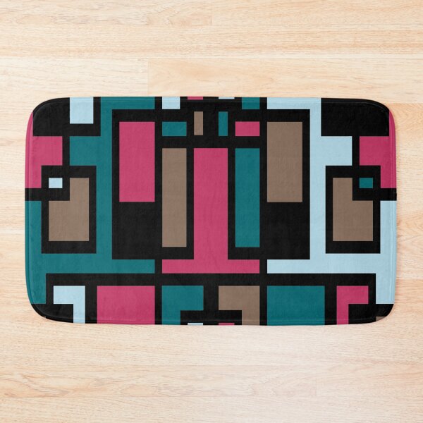 Item preview, Geometric Art Deco Style Brown Blue Pink Black Outline  designed and sold by taiche.