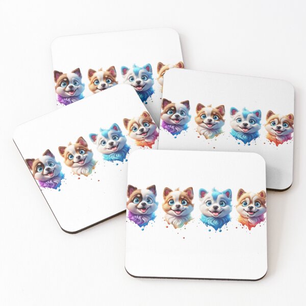 Item preview, Four Cute Puppies - @fluidwatercolor designed and sold by fluidwatercolor.