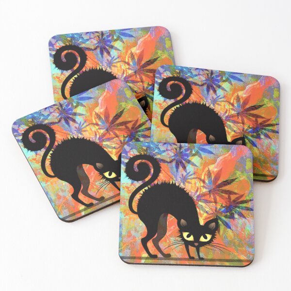 Item preview, Halloween Cat in Garden designed and sold by ViaARTfactory.