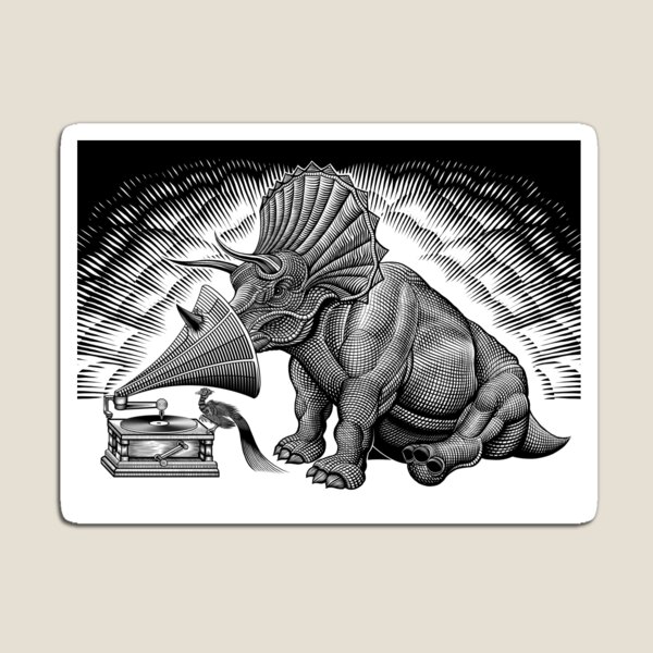 Triceratops and phonograph Magnet