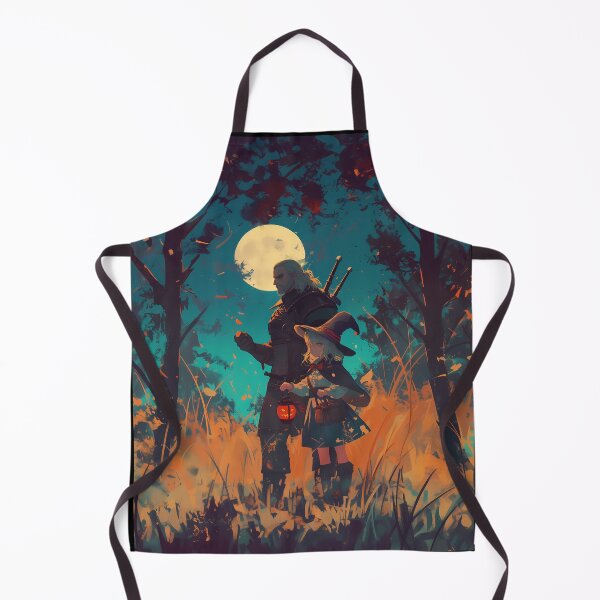 Item preview, Geralt y la joven Ciri: aventura de Halloween designed and sold by Elif Croft.