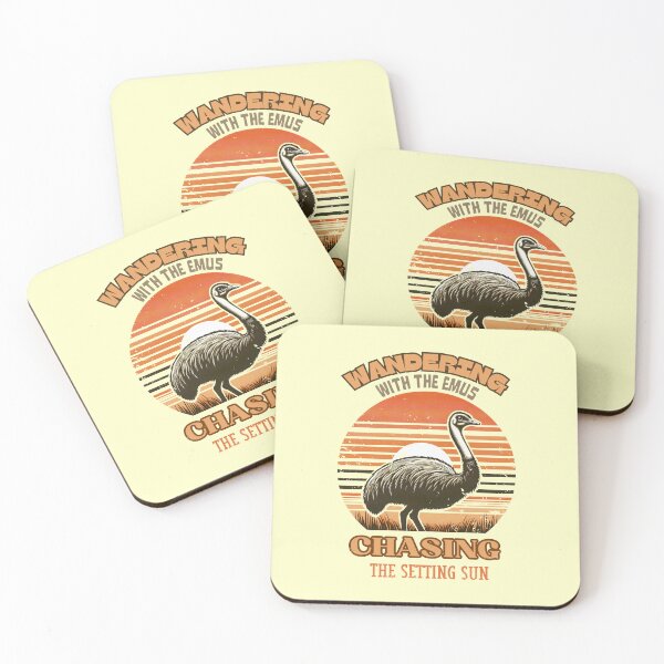 Item preview, Wandering With The Emus Chasing The Setting Sun - Crimson Trails Of The Outback designed and sold by SplashTastic.