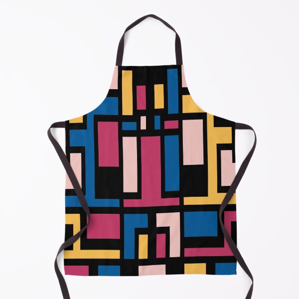 Item preview, Geometric Art Deco Style Blue Pink Yellow Black Outline  designed and sold by taiche.