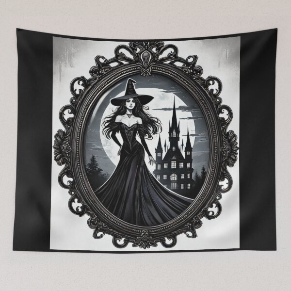Item preview, Gothic Witch - Guardian of the Moonlit Castle designed and sold by WheelieGdArt.