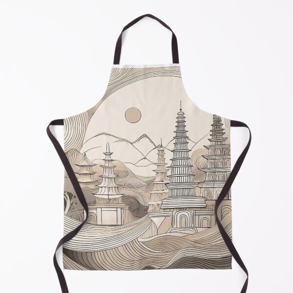 Item preview, Abstract Temple Pagodas in Minimalist Style designed and sold by RaiyaTees.