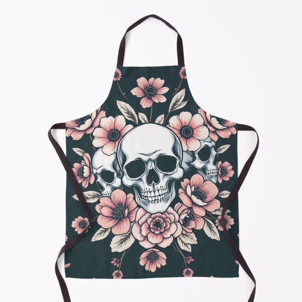 Item preview, Skulls in flowers designed and sold by Meandmyshop.